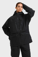 Chaqueta de nieve aislante impermeable multifuncional gris claro para mujer