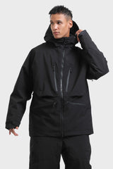 Men's Marble Pattern Multifunctional Waterproof Insulated Snow Jacket