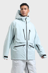 Men's Light Grey Multifunctional Waterproof Insulated Snow Jacket