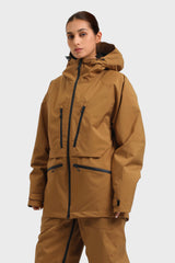 Chaqueta de nieve aislante impermeable multifuncional para mujer de color azul marino