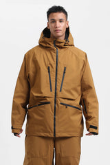 Men's Olive Green Multifunctional Waterproof Insulated Snow Jacket