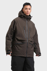 Men's Light Grey Multifunctional Waterproof Insulated Snow Jacket