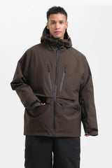 Chaqueta de nieve aislante impermeable multifuncional para hombre en color café