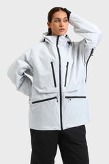 Women's Neon Red Multifunctional Waterproof Insulated Snow Jacket