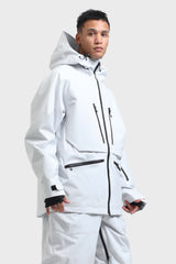 Men's Marble Pattern Multifunctional Waterproof Insulated Snow Jacket