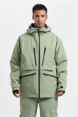 Men's Marble Pattern Multifunctional Waterproof Insulated Snow Jacket