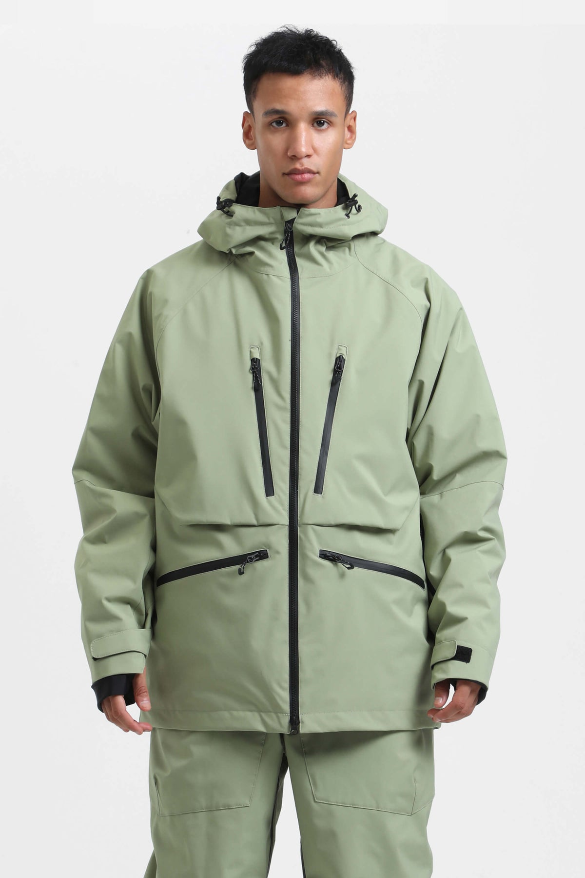 Men's Olive Green Multifunctional Waterproof Insulated Snow Jacket