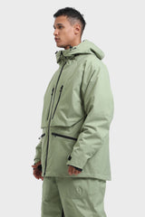 Men's Olive Green Multifunctional Waterproof Insulated Snow Jacket