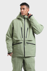 Men's Olive Green Multifunctional Waterproof Insulated Snow Jacket