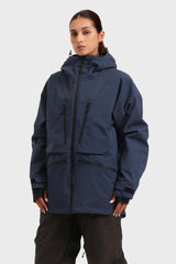 Chaqueta de nieve aislante impermeable multifuncional para mujer de color azul marino