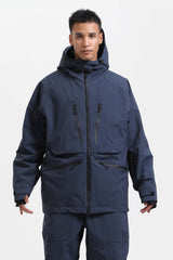 Chaqueta de nieve aislante impermeable multifuncional para hombre de color azul marino 