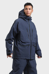 Men's Light Grey Multifunctional Waterproof Insulated Snow Jacket