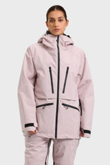 Women's Neon Red Multifunctional Waterproof Insulated Snow Jacket