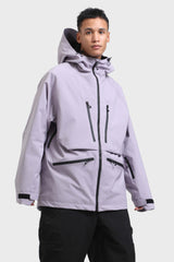 Men's Light Grey Multifunctional Waterproof Insulated Snow Jacket