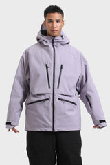 Men's Light Grey Multifunctional Waterproof Insulated Snow Jacket