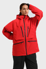 Chaqueta de nieve aislante impermeable multifuncional con estampado de mármol para mujer