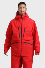 Men's Marble Pattern Multifunctional Waterproof Insulated Snow Jacket