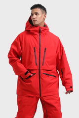 Men's Light Grey Multifunctional Waterproof Insulated Snow Jacket