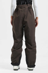 Women's Lavender Insulated Baggy Snow Pants With Detachable Suspenders