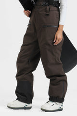 Women's Lavender Insulated Baggy Snow Pants With Detachable Suspenders