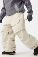 Pantalones de nieve holgados, resistentes y utilitarios, de color gris oscuro, para hombre 