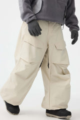 Pantalones de nieve holgados, resistentes y utilitarios, de color gris oscuro, para hombre 