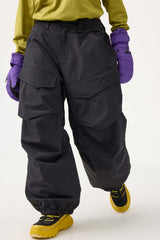 Women's Khaki Baggy Utility Wear-resistant Snow Pants