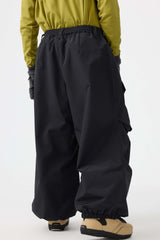 Pantalones de nieve holgados, resistentes y utilitarios, de color gris oscuro, para hombre 