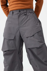 Pantalones de nieve holgados, resistentes y utilitarios, de color gris oscuro, para hombre 