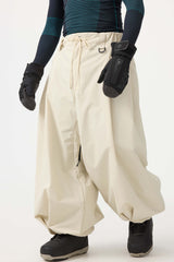 Men's Coffee Drawstring Baggy Balloon Snow Pants