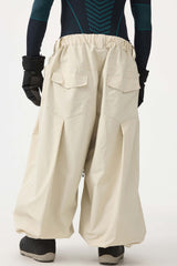 Men's Black Drawstring Baggy Balloon Snow Pants