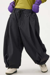 Women's Coffee Drawstring Baggy Balloon Snow Pants