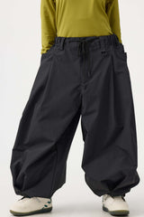 Women's Coffee Drawstring Baggy Balloon Snow Pants