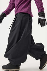 Pantalones de nieve holgados con cordón para hombre en color café 