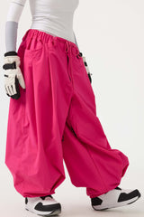 Women's Coffee Drawstring Baggy Balloon Snow Pants