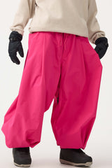 Pantalones de nieve holgados con cordón para hombre en color café 