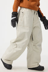 Women's Caramel Baggy Oxford Wear-resistant Snow Pants