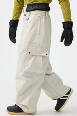 Men's Black Baggy Oxford Wear-resistant Snow Pants