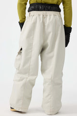 Men's Beige Baggy Oxford Wear-resistant Snow Pants