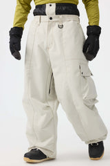 Men's Black Baggy Oxford Wear-resistant Snow Pants