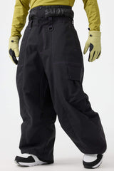 Pantalones de nieve Oxford holgados y resistentes al desgaste para hombre, de color negro 