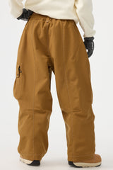 Women's Black Baggy Oxford Wear-resistant Snow Pants