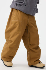 Men's Beige Baggy Oxford Wear-resistant Snow Pants