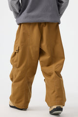 Men's Black Baggy Oxford Wear-resistant Snow Pants