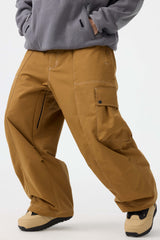 Men's Beige Baggy Oxford Wear-resistant Snow Pants