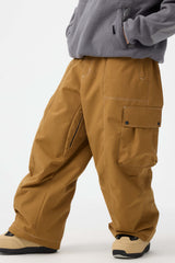 Men's Caramel Baggy Oxford Wear-resistant Snow Pants