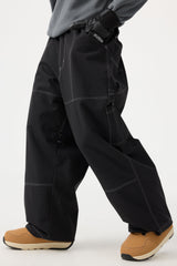 Women's Black Baggy Oxford Workwear Snow Pants