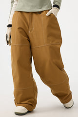 Women's Black Baggy Oxford Workwear Snow Pants