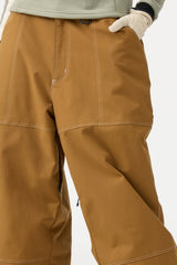 Women's Beige Baggy Oxford Workwear Snow Pants