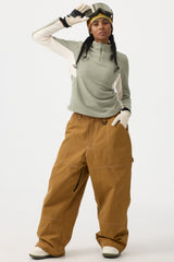 Women's Black Baggy Oxford Workwear Snow Pants